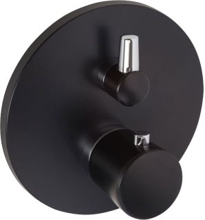 Встраиваемый смеситель для ванны и душа Kludi Balance с термостатом чёрный/хром 528308775 Встраиваемый смеситель для ванны и душа Kludi Balance с термостатом чёрный/хром 528308775