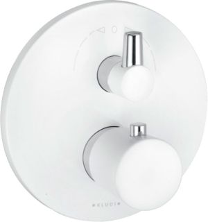 Встраиваемый смеситель для ванны и душа Kludi Balance с термостатом белый/хром 528309175 Встраиваемый смеситель для ванны и душа Kludi Balance с термостатом белый/хром 528309175