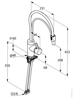 Смеситель для кухни Kludi Bingo Star хром/белый 428590578