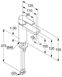 Смеситель для раковины Kludi Zenta SL хром 482920565