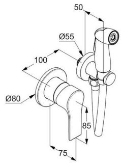Гигиенический душ со смесителем Kludi Zenta SL хром 489990565