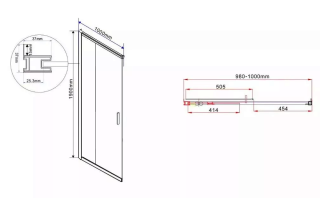 Душевая дверь Vincea Garda VHC-1G100CGB 100 см профиль черный стекло тонированное
