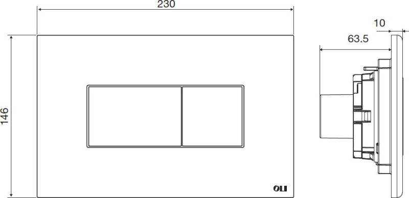 Кнопка смыва OLI KARISMA 641015, черная