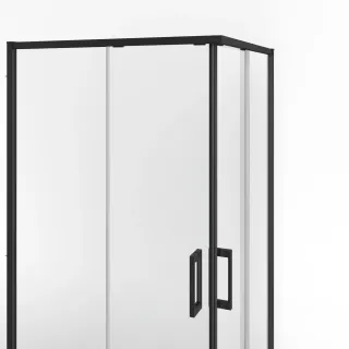 Душевой уголок Kerama Marazzi Линдо LN.100.SSD.BLK.M 100x100 см профиль чёрный стекло матовое