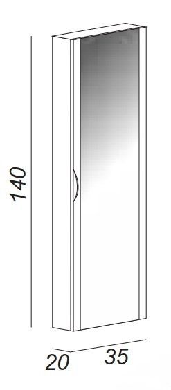 Шкаф-колонна Cezares 35x140 Bianco Lucido Moderno 44676