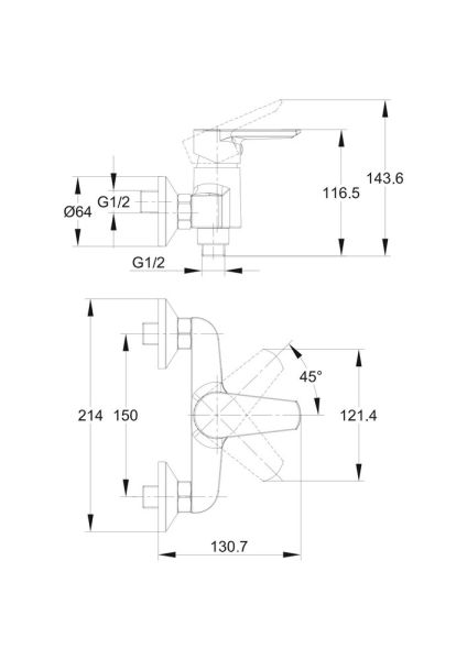 Набор смесителей Cersanit 64510 Smart 2в1 хром