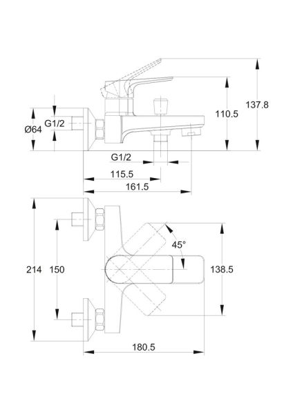 Набор смесителей Cersanit 64514  Nature 3 в1 хром