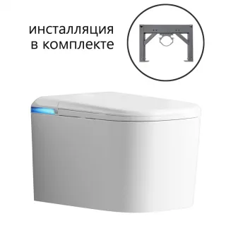 Комплект ABBER AC1216S-AC0101P2 подвесной электронный унитаз-биде Rechteck AC1216S с инсталляцией AC0101P2