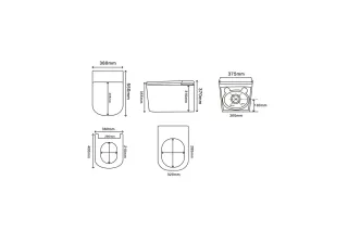 Комплект ABBER AC1216S-AC0101P2 подвесной электронный унитаз-биде Rechteck AC1216S с инсталляцией AC0101P2