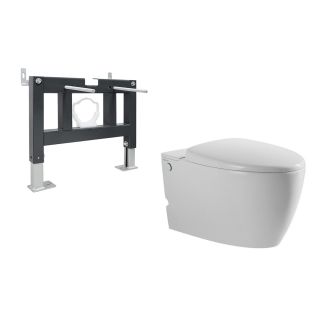 Комплект ABBER AC1107P-AC0101P подвесной унитаз Bequem AC1107P белый с импульсным смывом с инсталляцией AC0101P