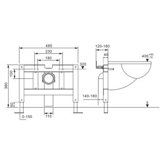 Комплект ABBER AC1107P-AC0101P подвесной унитаз Bequem AC1107P белый с импульсным смывом с инсталляцией AC0101P