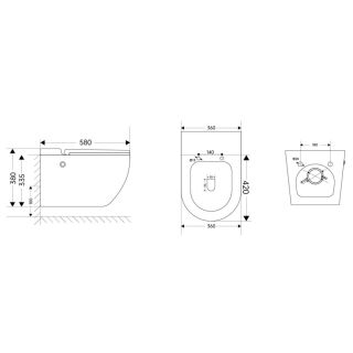Комплект ABBER AC1108P-AC0101P подвесной унитаз Bequem AC1108P белый с импульсным смывом с инсталляцией AC0101P