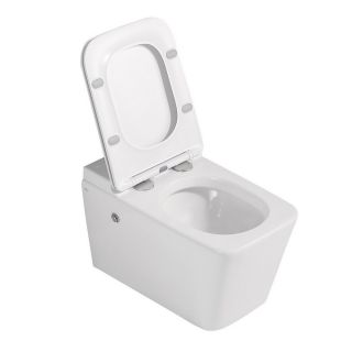Комплект ABBER подвесной унитаз Rechteck AC1202P белый с импульсным смывом с инсталляцией AC0101P