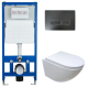 Комплект Cerutti SPA инсталляция CR555 подвесной безободковый унитаз Sella Aria CT7183 кнопка смыва CR02BK