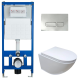 Комплект Cerutti SPA инсталляция CR555 подвесной безободковый унитаз Sella Aria CT7183 кнопка смыва CR02CH