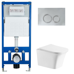 Комплект Cerutti SPA инсталляция CR555 подвесной безободковый унитаз Arno Aria CT7839 кнопка смыва CR05CH