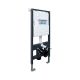 Комплект ABBER AC1100-AC0105-AC0120MB подвесной унитаз Bequem AC1100 белый с инсталляцией AC0105 и кнопкой AC0120MB черная матовая