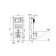 Комплект ABBER AC1100-AC0105-AC0120MB подвесной унитаз Bequem AC1100 белый с инсталляцией AC0105 и кнопкой AC0120MB черная матовая
