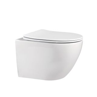 Комплект ABBER AC1100-AC0105-AC0120MB подвесной унитаз Bequem AC1100 белый с инсталляцией AC0105 и кнопкой AC0120MB черная матовая