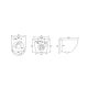 Комплект ABBER AC1100-AC0105-AC0120MB подвесной унитаз Bequem AC1100 белый с инсталляцией AC0105 и кнопкой AC0120MB черная матовая