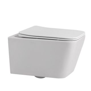 Комплект подвесной унитаз ABBER Rechteck AC1201 белый с инсталляцией AC0105 и кнопкой AC0120RG золото розовое