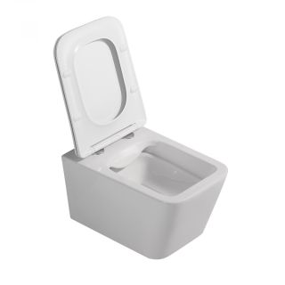 Комплект ABBER AC1201-AC0105-AC0121MMG подвесной унитаз Rechteck AC1201 белый с инсталляцией AC0105 и кнопкой AC0121MMG золото матовое