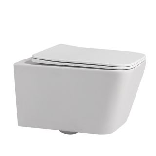 Комплект подвесной унитаз ABBER Rechteck AC1201 белый с инсталляцией AC0105 и кнопкой AC0121MW белая матовая