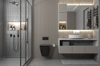 Комплект подвесной унитаз ABBER Rechteck AC1201MB черный матовый с инсталляцией AC0105 и кнопкой AC0120MB черный матовый