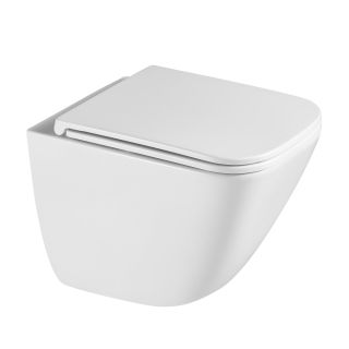 Комплект ABBER AC1220TC-AC0105-AC0121NG подвесной унитаз Rechteck AC1220TC белый, с закрытым дном с инсталляцией AC0105 и кнопкой AC0121NG оружейная сталь