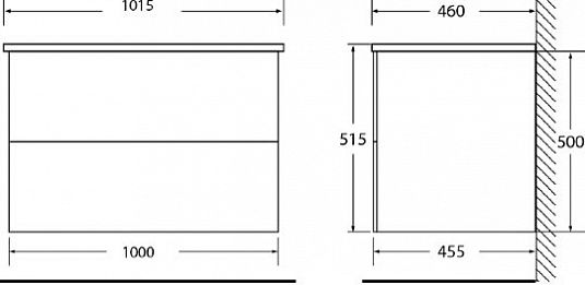Тумба под раковину BelBagno подвесная 100x50см Rovere Bianco ETNA-1000-2C-SO-WO-P