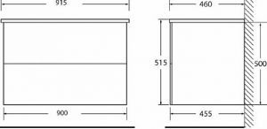 Тумба под раковину BelBagno подвесная 90x50см Rovere Grigio ETNA-900-2C-SO-RG-P