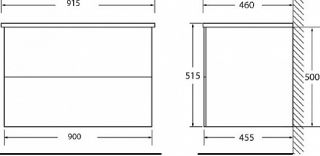 Тумба под раковину BelBagno подвесная 90x50см Rovere Grigio ETNA-900-2C-SO-RG-P