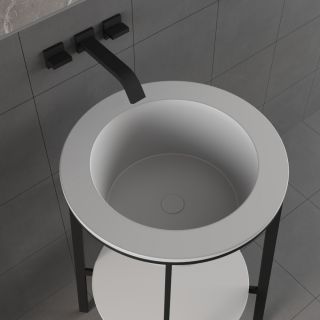 Консоль с керамической раковиной ABBER Bequem AC2130 белый
