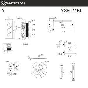 Душевой комплект термостатический WHITECROSS Y YSET11CR хром