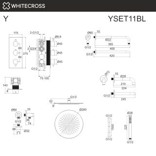 Душевой комплект термостатический WHITECROSS Y YSET11CR хром