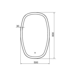 Зеркало Comforty Космея-50 светодиодная лента, бесконтактный сенсор 500*800