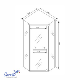 Душевой уголок Ceruttispa CHIKA ZP91BF 90x90 см профиль чёрный стекло матовое