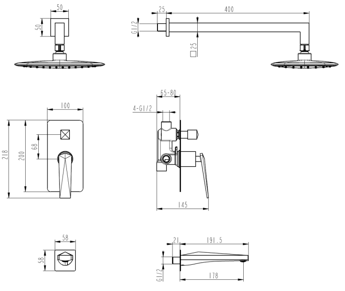 Душевая система Boheme Venturo 384-2 золото Душевая система Boheme Venturo 384-2 золото