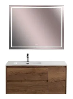 База под раковину BelBagno подвесная с двумя выкатн. ящиками одной распашн.дверц. левосторонн.Rovere Tabacco,1000x460x500, KRAFT-1000-2C-1A-SO-RT-L табачный дуб