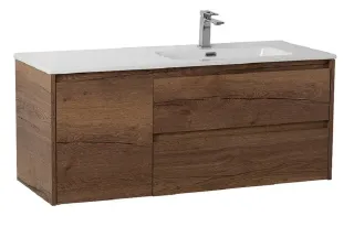 База под раковину BelBagno подвесная с двумя выкатн. ящиками одной распашн. дверц. правосторонн. Rovere Tabacco,1000x460x500, KRAFT-1000-2C-1A-SO-RT-R табачный дуб