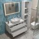 Тумба со столешницей и накладной раковиной Belbagno Kraft KRAFT100BO-KEPBO-1302-SET 100 см белый матовый
