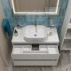 Тумба со столешницей и накладной раковиной Belbagno Kraft KRAFT100BO-KEPBO-1302-SET 100 см белый матовый