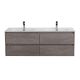 База под раковину BelBagno подвесная с четырьмя выкатными ящиками для раковины с двумя чашам, 1200x460x500, KRAFT-1200-4C-SO-2-CG цемент серый