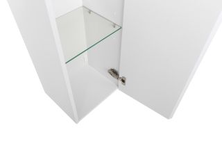 Шкаф-пенал подвесной BelBagno с фрезер. ручк. с торца фасада с одной распашн. дверцей доводч.,с 2 пол-ми, универ.,330x300x1600,Bianco Opaco,KRAFT-1600-1A-SC-BO белый матовый