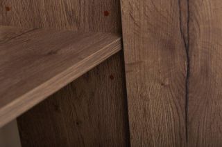 Шкаф-пенал подвесной BelBagno с одной распашной дверцей с доводчиками и одной открытой полкой, правост-й, Rovere Tabacco, 33x30x160, KRAFT-1600-1A-SC-RT-R табачный дуб