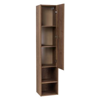 Шкаф-пенал подвесной BelBagno с одной распашной дверцей с доводчиками и одной открытой полкой, правост-й, Rovere Tabacco, 33x30x160, KRAFT-1600-1A-SC-RT-R табачный дуб