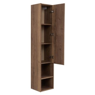 Шкаф-пенал подвесной BelBagno с одной распашной дверцей с доводчиками и одной открытой полкой, правост-й, Rovere Tabacco, 33x30x160, KRAFT-1600-1A-SC-RT-R табачный дуб