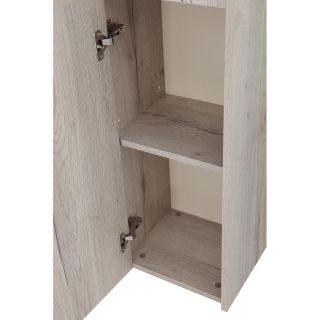 Шкаф-пенал подвесной BelBagno с двумя распашными дверцами с доводчиками, с двумя полками, левост. Rovere Galifax Bianco, 330x300x1600, KRAFT-1600-2A-SC-RGB-L дуб светлый