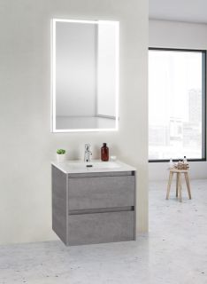 База под раковину BelBagno подвесная с двумя выкатными ящиками, Cemento Grigio, 500х390x500, 39-500/390-2C-SO-CG цемент серый
