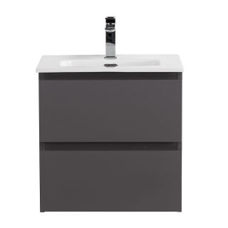 База под раковину BelBagno подвесная с фрезерованными ручк. по всей дл. фасада с 2 выкатн. ящ., 500x395x500,39-500/390-2C-SO-GSO темно-серый матовый